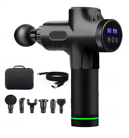 Deep Tissue Massage Gun – 99-Speed Pain Relief with LCD Touchscreen